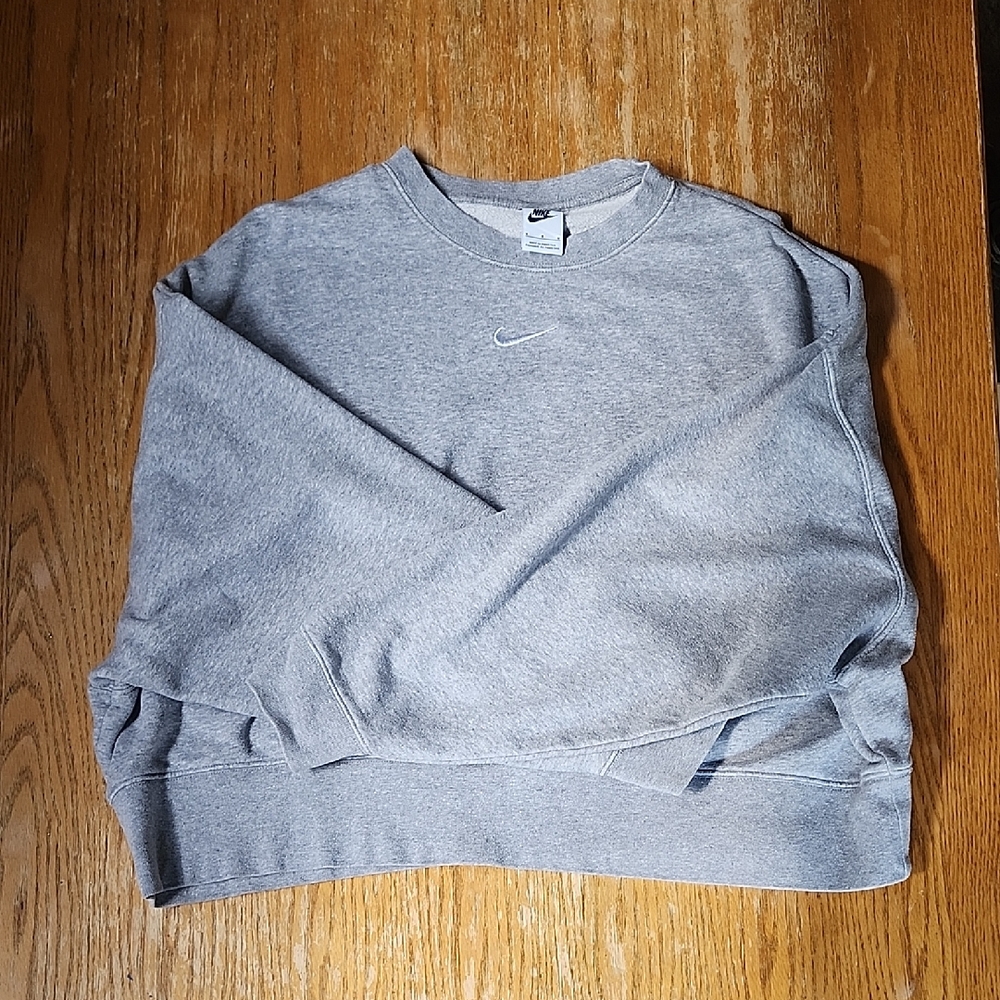 Nike Oversized Classic Gray Crewneck Sweater